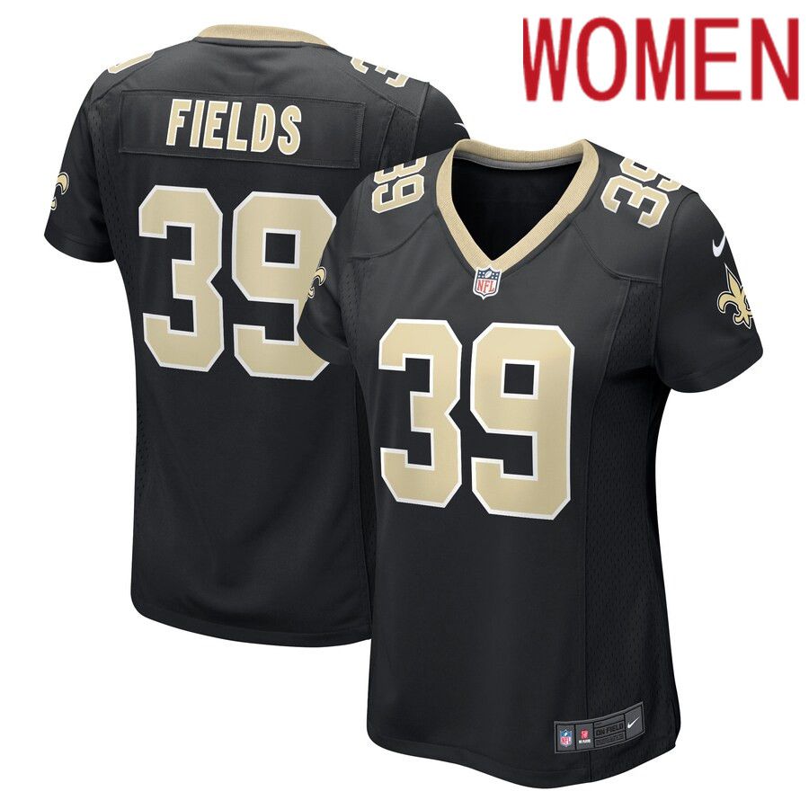 Women New Orleans Saints 39 DaMarcus Fields Nike Black Game Player NFL Jersey